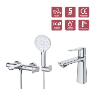 Комплект смесителей для ванной комнаты BelBagno LUX-VD/LS-01 хром